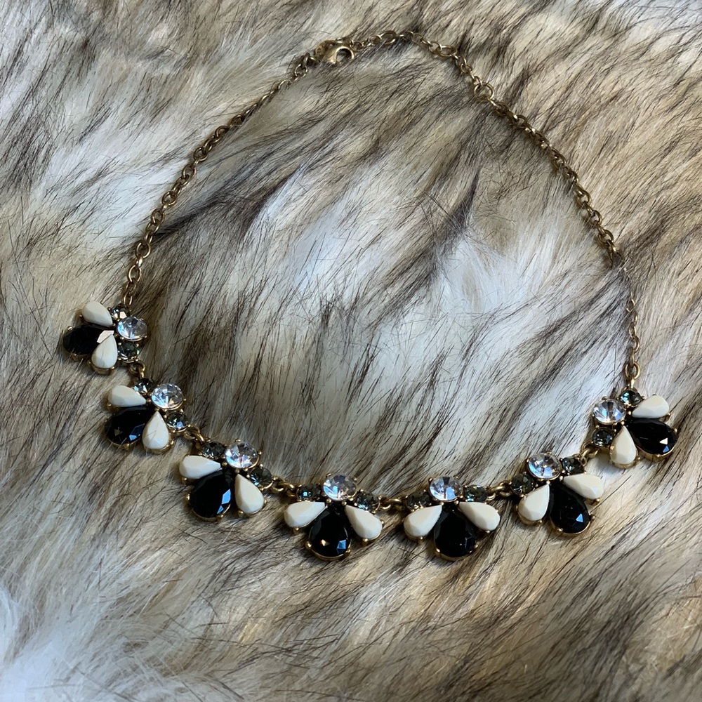 J. Crew Blacck, White Gold Necklace